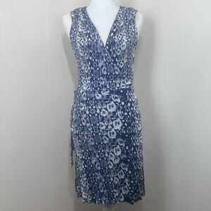 Banana Republic Women’s Blue Dress Sleeveless Wrap Dress In Size Large